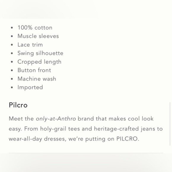 NWT Size XL - Anthropologie 100% Cotton Lace Swing Blouse Blue (NWT USD 108) - Picture 15 of 15